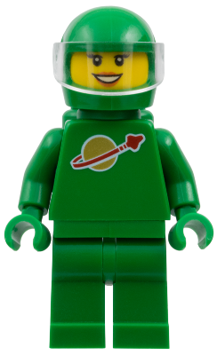 Classic Space - Green with Air Tanks and Motorcycle (Standard) Helmet with Visor (Yve)