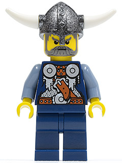 Viking Blue Chess Bishop - Horns Glued to Helmet