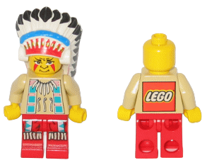 Indian Chief 1 (Big Chief Rattle Snake / Big Chief Rattlesnake) - LEGO Logo on Back